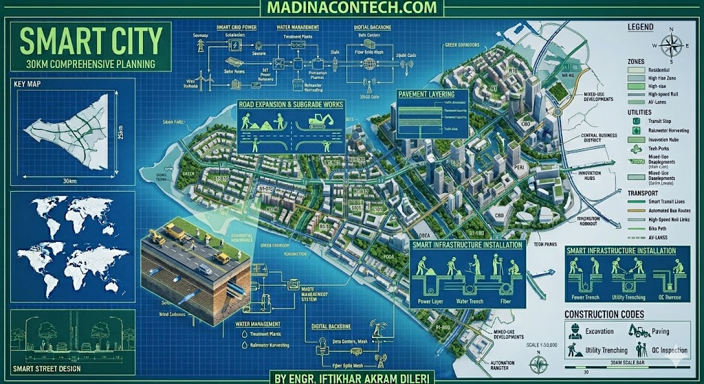 Top 11 Mega – Engineering 2D Design, 30km Planning & Smart City Blueprint | Future Urban Growth