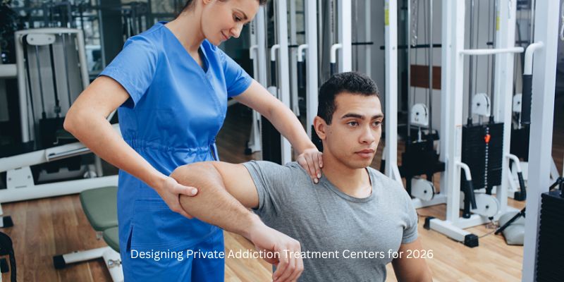 Secure yet beautiful private addiction treatment center entrance with discreet monitoring