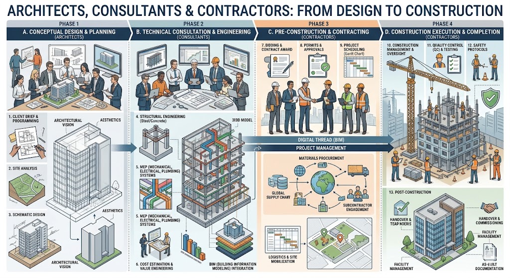 Architects, Consultants & Contractors: From Design to Construction