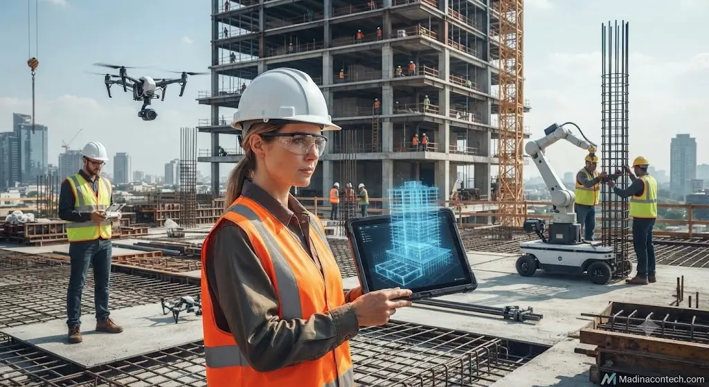 Commercial construction software ROI, Enterprise BIM software pricing, AI construction management platform, Modular construction tech cost, Prefabricated building systems vendor, Digital twin infrastructure solutions, Industrial robotics for contractors, Automated layout robot for sale, Cloud common data environment, Smart jobsite safety wearables